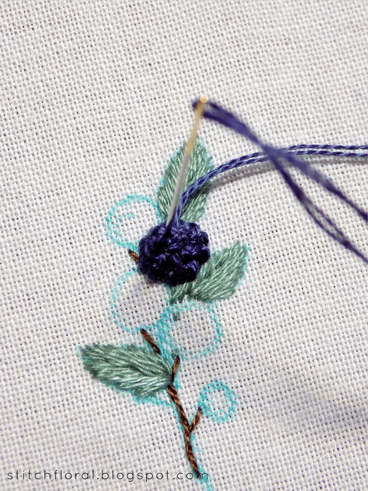 Raised cup stitch tutorial Stitch Floral
