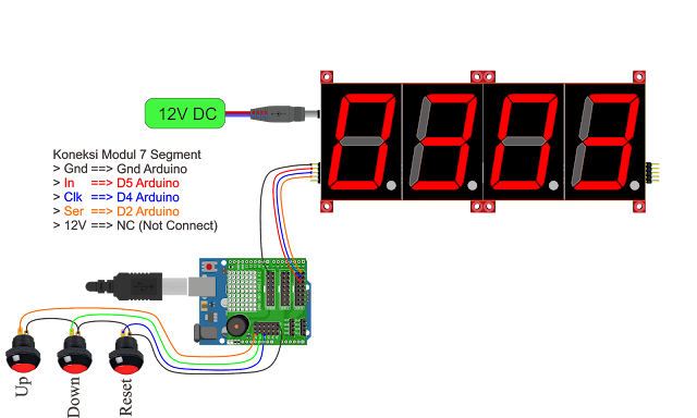 Membuat Counter 7 Segment 2,3 Inch Menggunakan Arduino Uno - Dicky B_Mz