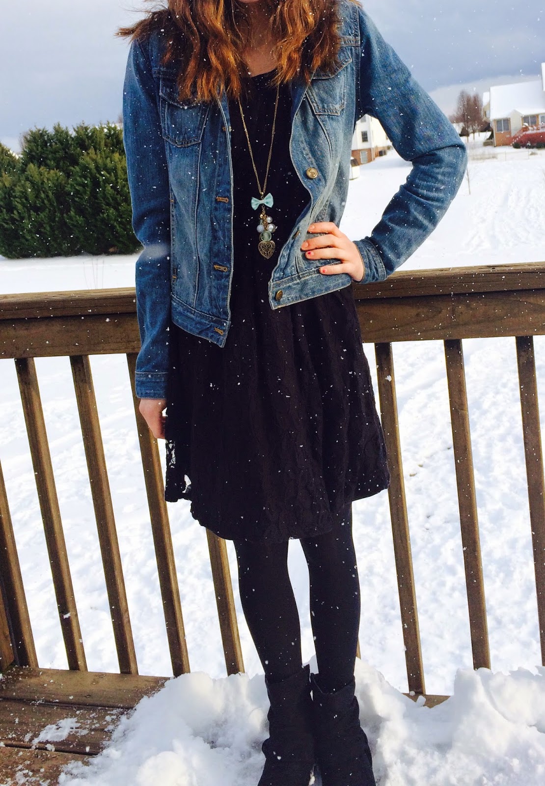 More Issues Than Vogue Winter Season Black Dress & Denim Jacket