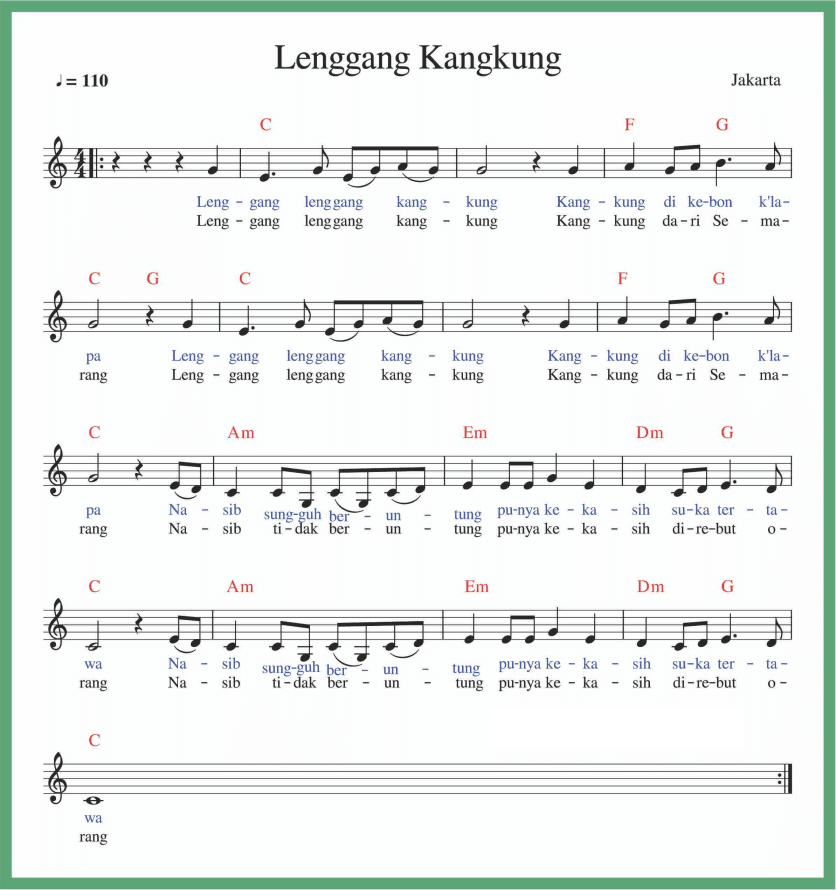 Lenggang kangkung lirik