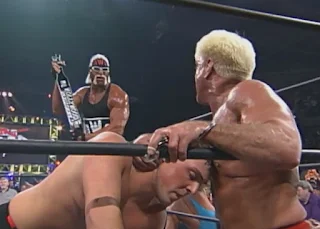 WCW Souled Out 1999 -Hulk Hogan taunts Ric Flair & David Flair