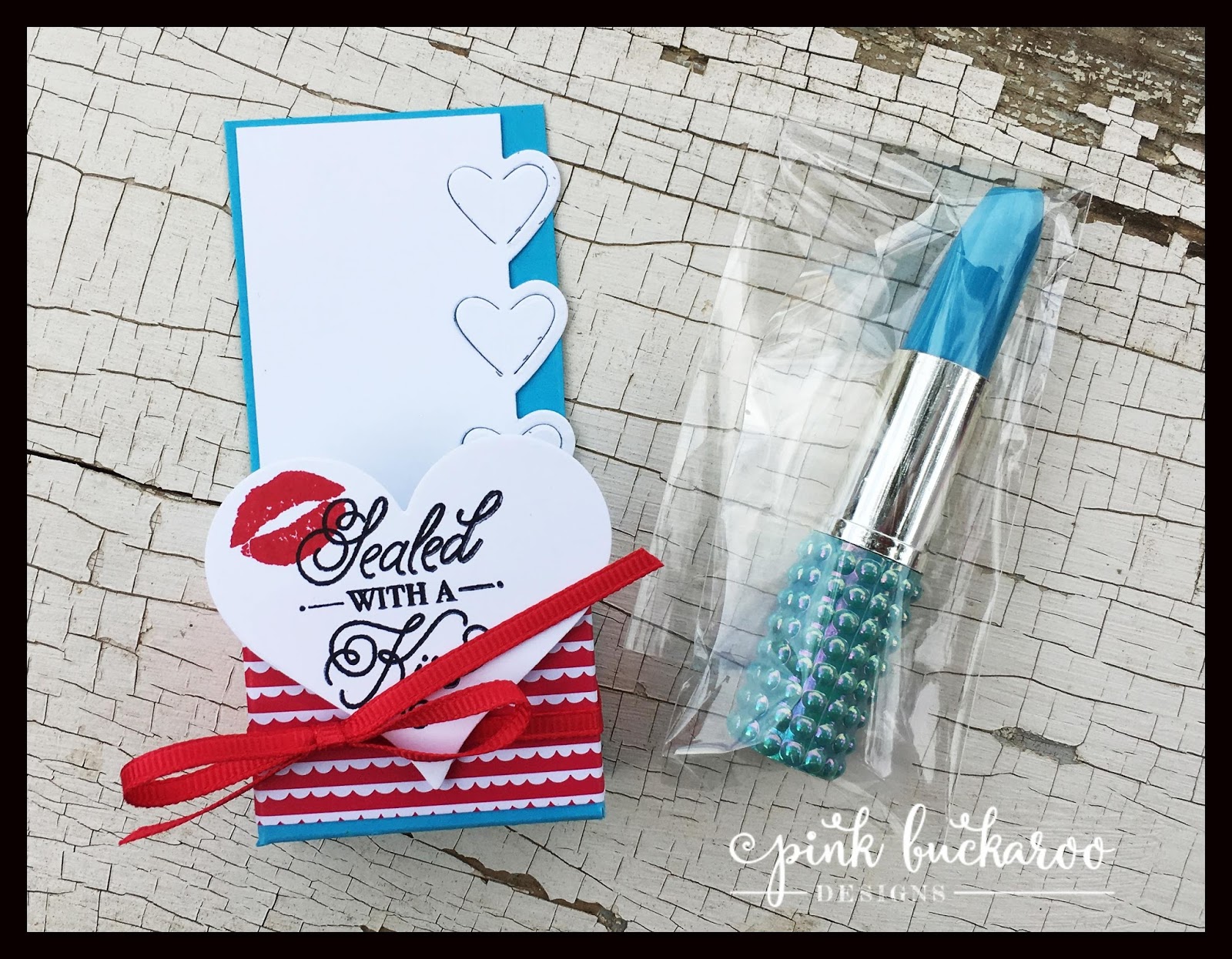 Pink Buckaroo Designs Lipstick Pen Holder featuring Sending Love