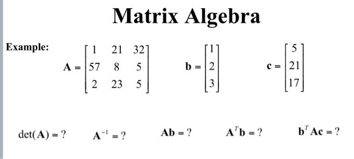 Matrix Algebra Mathematics 480° Basic Mathematics Provides Free