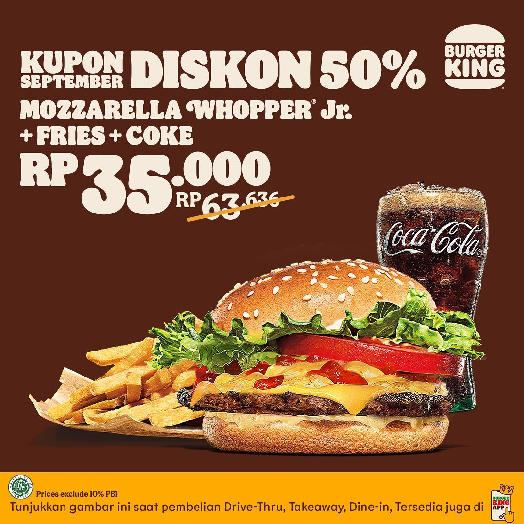 Kupon BURGER KING Diskon Hemat 50 September 2021 scanharga