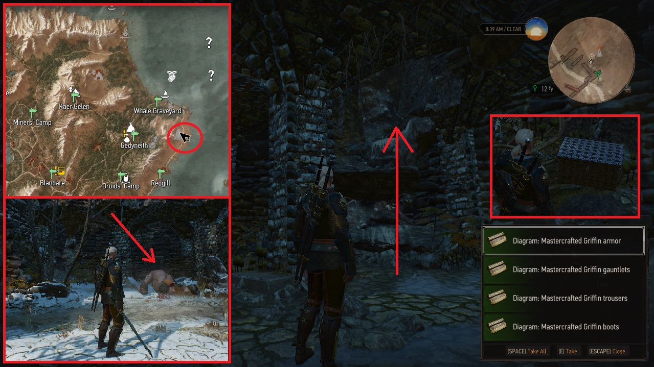 THE WITCHER 3 MASTERCRAFTED GRIFFIN ARMOR SET DIAGRAM, LOKASI & CARA