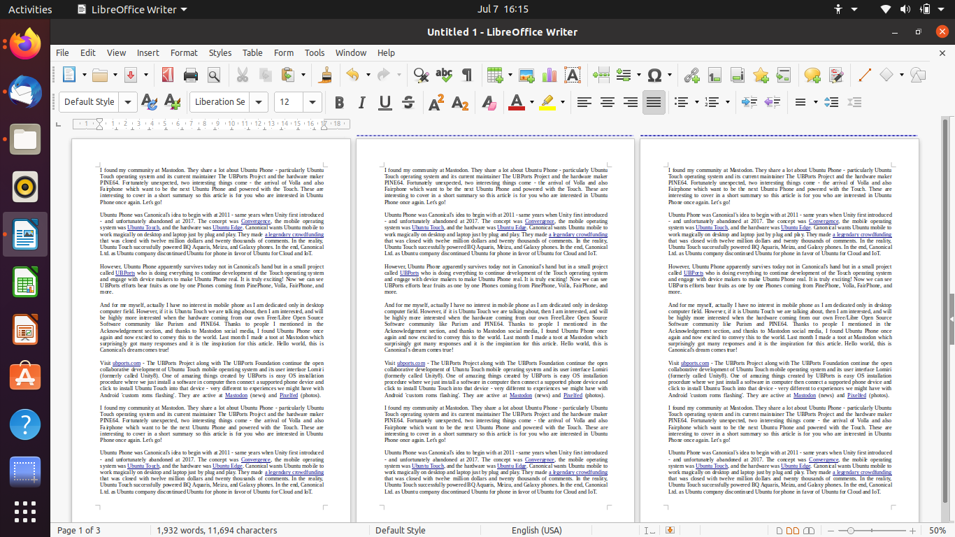 LibreOffice Writer Page Formatting