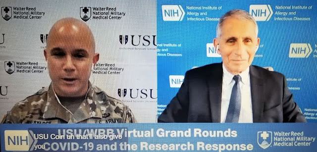 A video call featuring Dr. Blaylock and Dr. Fauci.