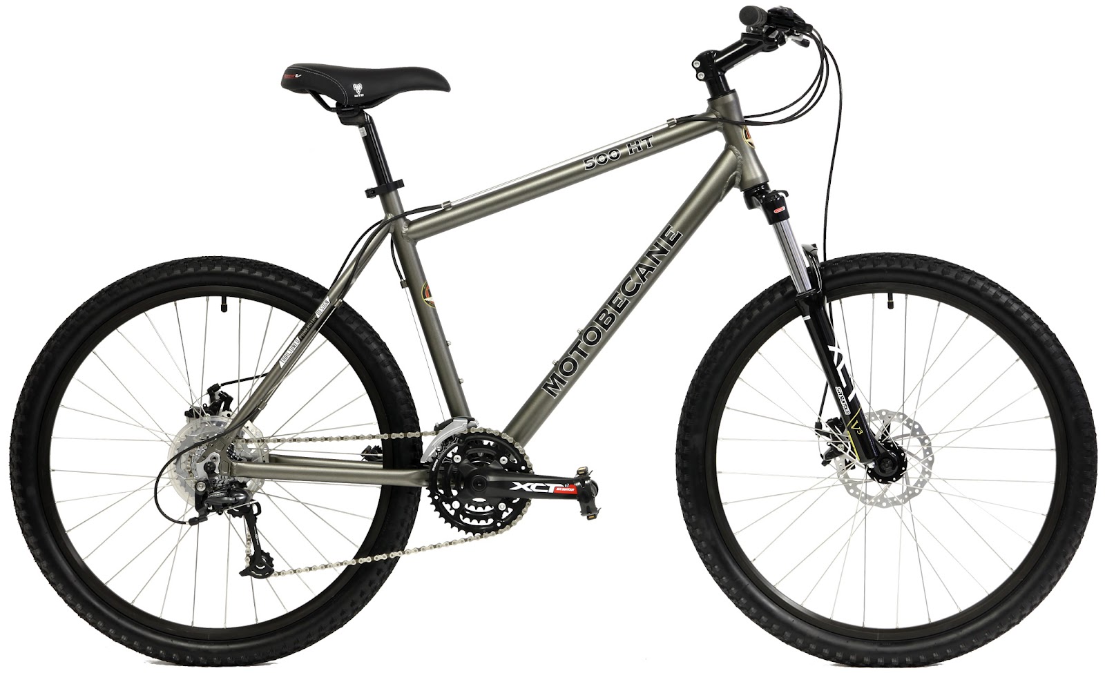 gunmetal grey mountain bike