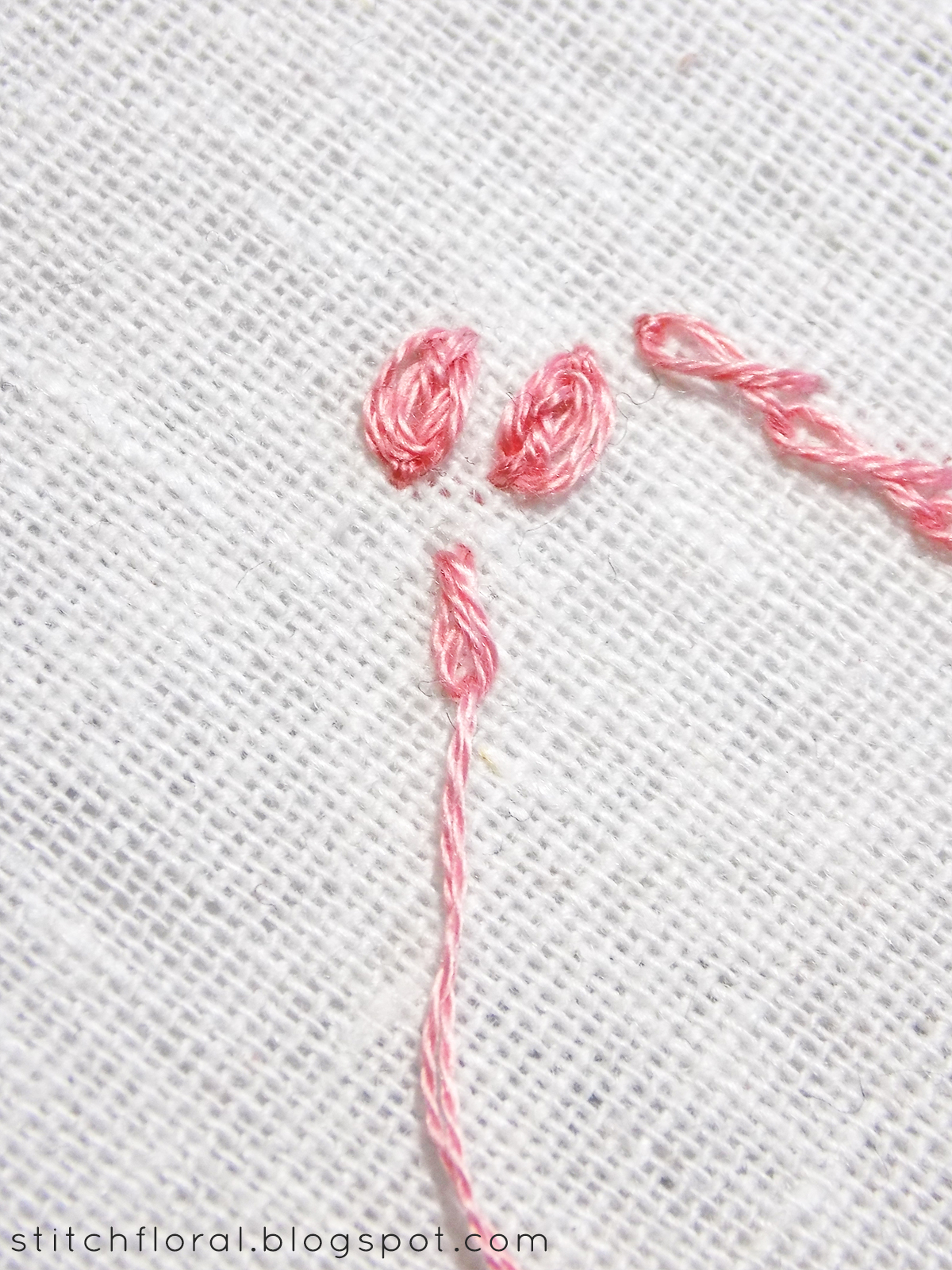 Twisted chain stitch, Rosette chain stitch and Oyster stitch learn 3
