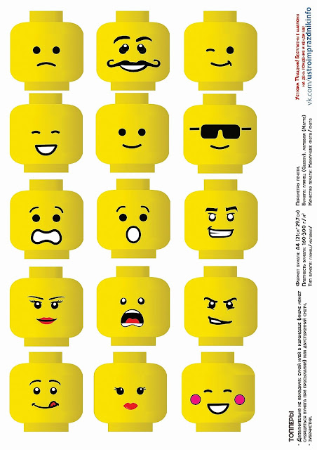 Lego Party Free Printable Cupcake Wrappers and Toppers.