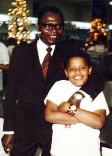 Barack Obama with his father