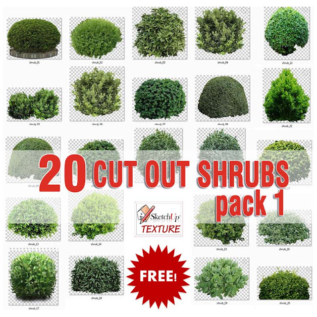 Sketchup Texture Free Cut Out Shrubs Hedges Png Collection Pack 4