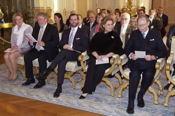 Grand Duke Henri and Grand Duchess Maria Teresa of Luxembourg, former Grand Duke Jean, Hereditary Grand Duke Guillaume and his wife Duchess Stéphanie of Luxembourg