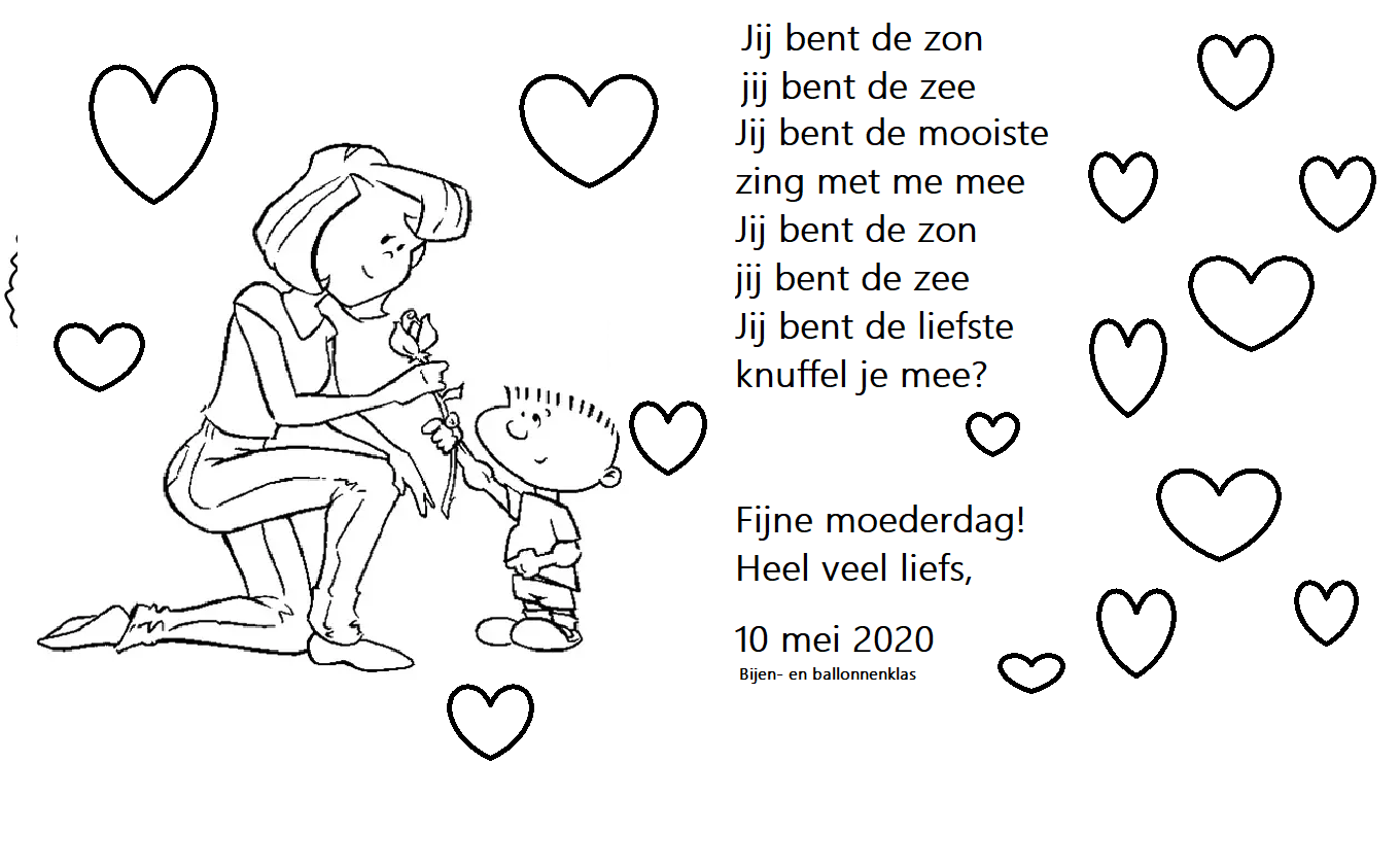 Liedje voor Moederdag, je kan zelf kiezen welke prent.