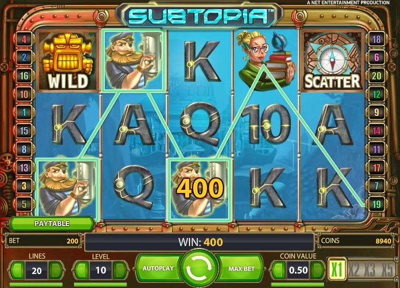 Subtopia Video Slot Screen