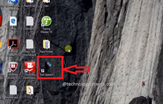 text to speech desktop icons in windows 10