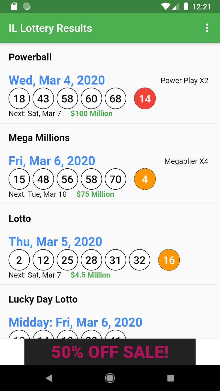 Lottery App Support IL Lottery Results Support