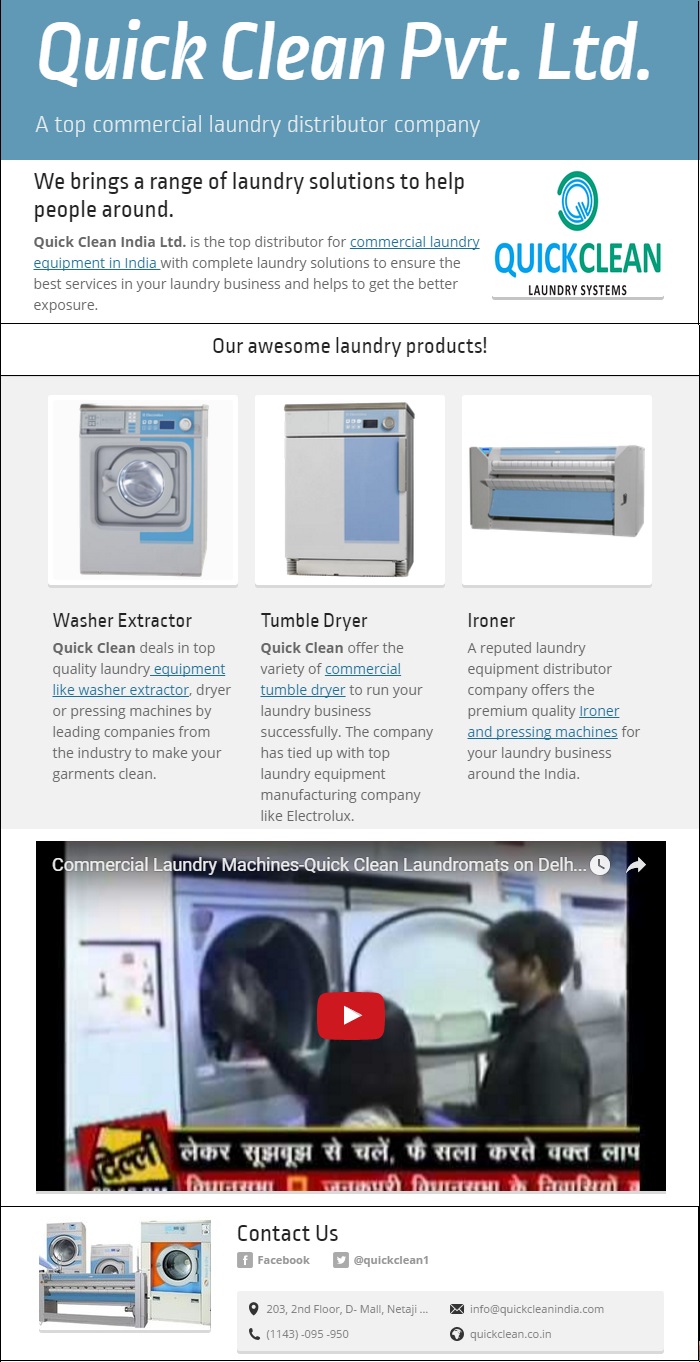 Quick Clean Laundry Equipment
