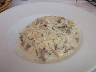 Risotto con funghi - mushroom risotto - is a popular dish in Treviso restaurants