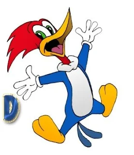 Abecedario del Pájaro Loco. Woody Woodpecker with Alphabet.