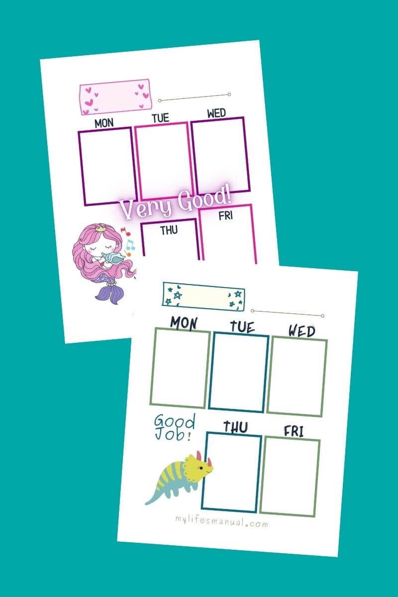 Kids Weekly Planner Free Printables