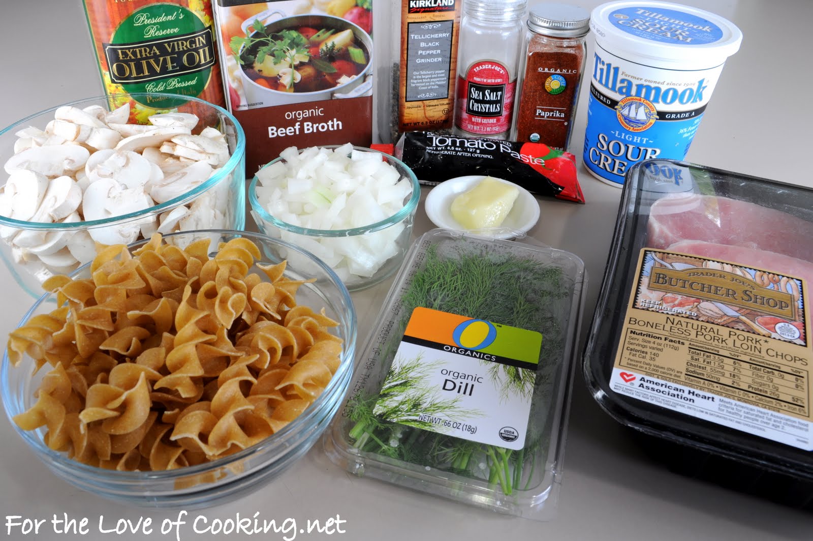 Pork Chops with Mushrooms, Dill, and Sour Cream Sauce For the Love of