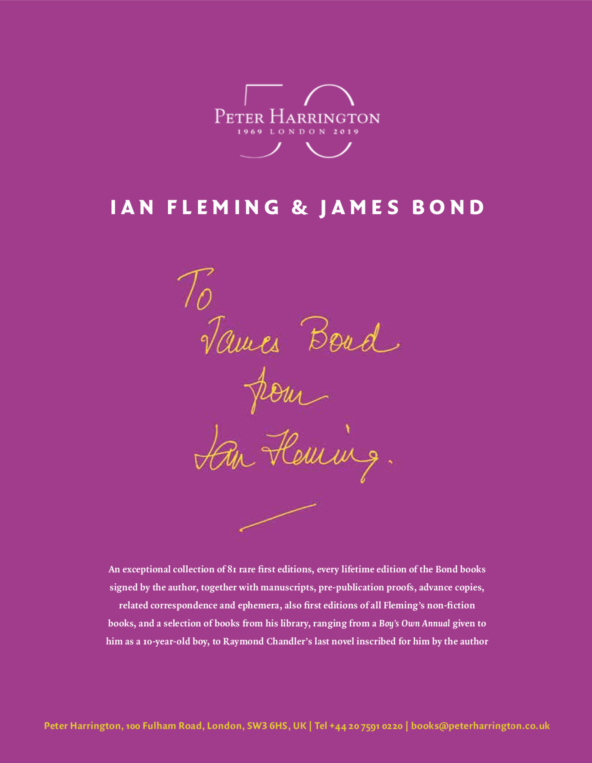 The Book Bond: £2 5 million IAN FLEMING book collection