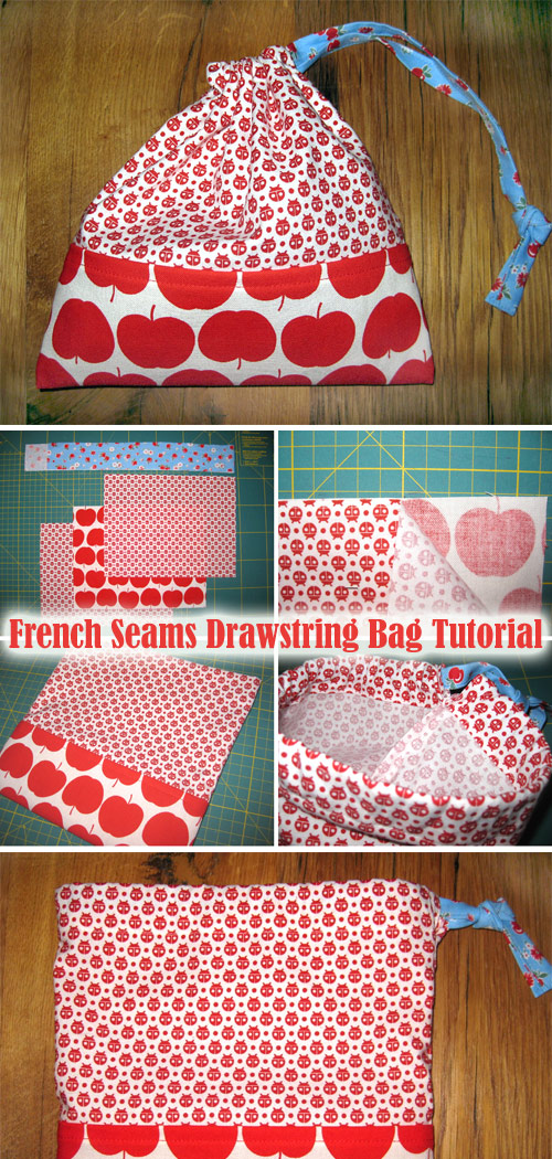 French Seams Drawstring Bag Tutorial Easy Step to Step DIY!
