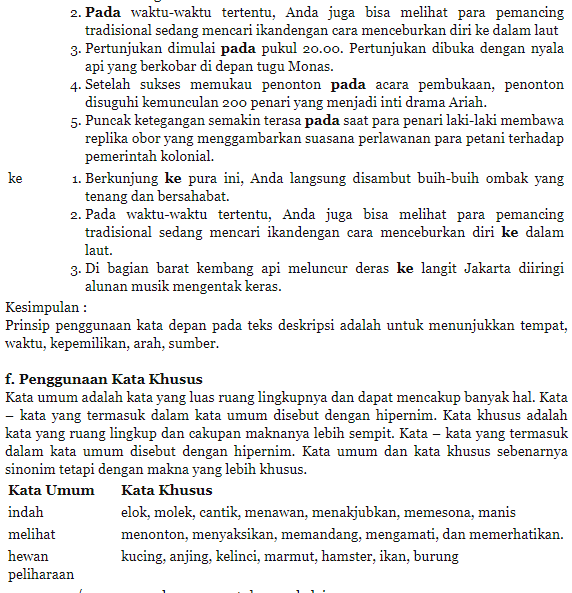 Tugas Bahasa Indonesia Kelas VII &quot;Menelaah Penggunaan