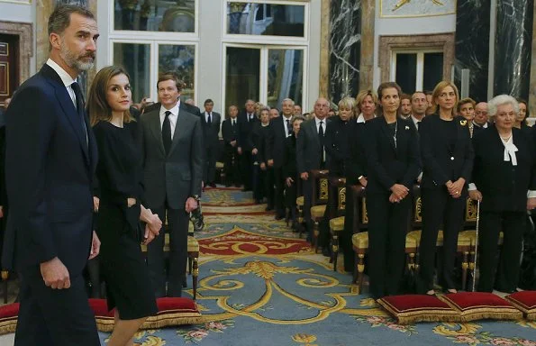 King Felipe, Queen Letizia, King Juan Carlos Queen Sofia, infantas Elena, Cristina, Pilar and Margarita attended the funeral of infanta Alicia
