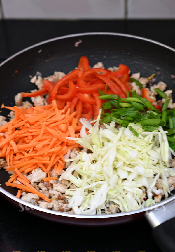 add veggies to the pan and saute