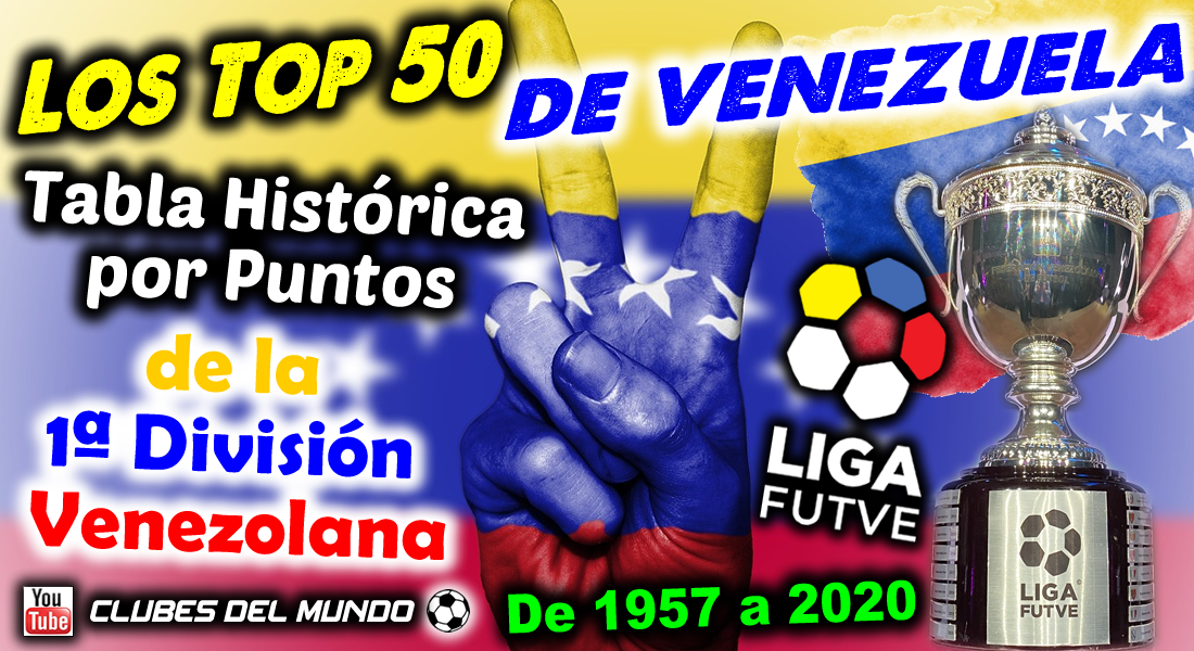 Clubes del Mundo del Fútbol: Los TOP 50 de VENEZUELA Tabla Histórica por puntos de la Primera División Venezolana de 1957 a 2020