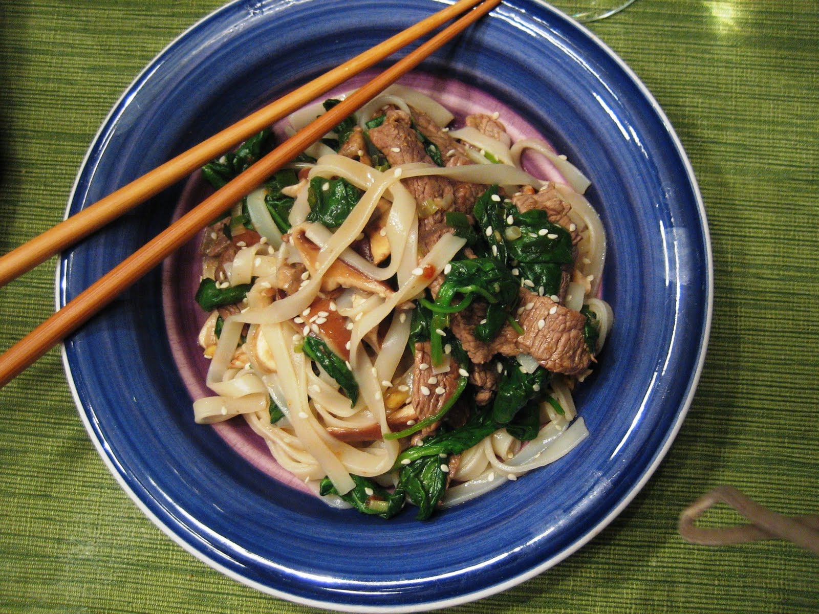 Beyond PB&J Beef & Spinach Noodle StirFry