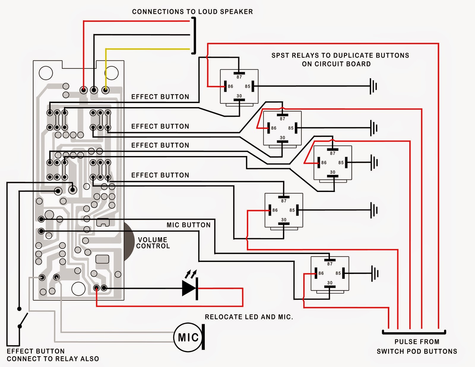 My Knight Rider 2000 project: Voice Projection Wiring Scheme