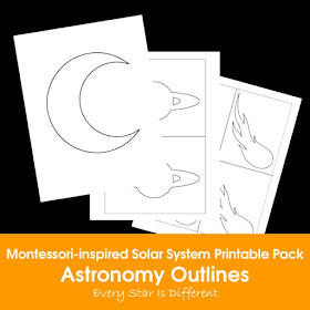 Montessori-inspired Solar System Printable Pack: Astronomy Outlines