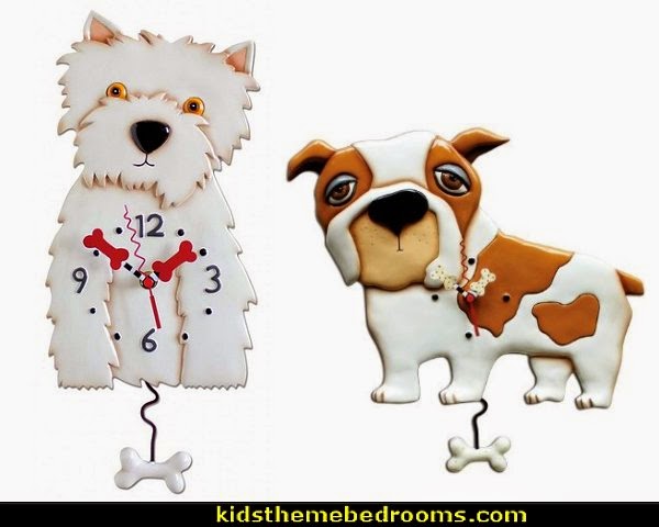 Allen Designs Studio Clock Dogs treehouse theme bedrooms - backyard themed kids rooms - cat decor - dog decor - bugs and critters theme bedrooms - camping theme bedrooms - Happy Camper little boys outdoor theme bedroom