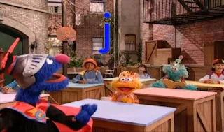 Super Grover, Rosita, Zoe dance and they all sing the alphabet together. Sesame Street Episode 4071, Professor Super Grover's School for Superheroes