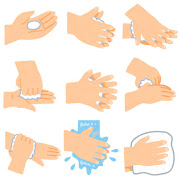 石鹸で手を洗う順番のイラスト