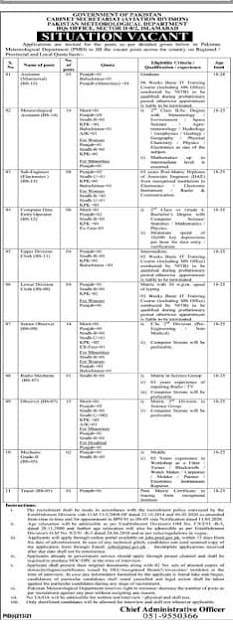 govt jobs 2021 PMD