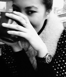 Lili Gao drinking coffee