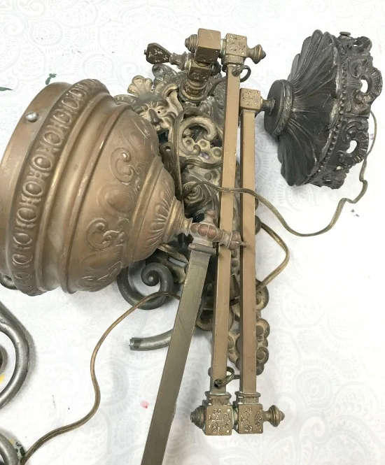 Vintage and antique lamp parts for repurposing