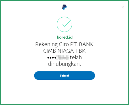 rekening barhasil ditambahkan