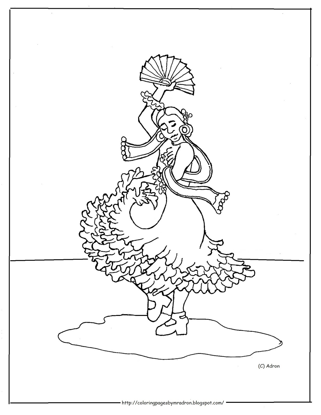 Coloring Pages For Kids By Mr Adron Printable Spanish Flamenco Dancer Coloring Pages For Kids By Mr Adron Printable Spanish Flamenco Dancer