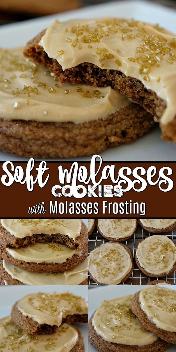 Soft Molasses Cookies with Molasses Frosting Onionringandthings