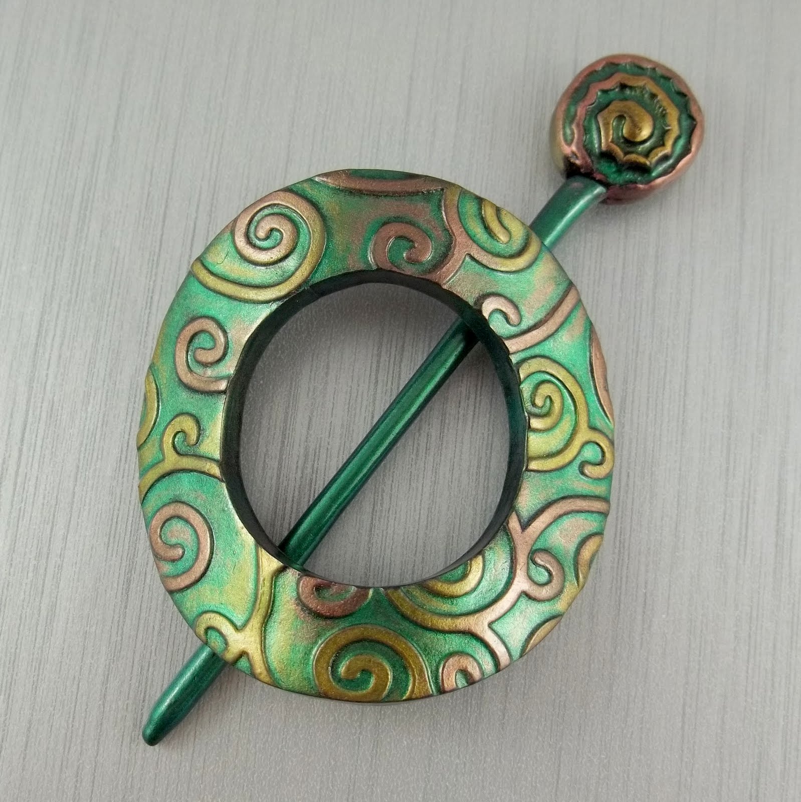 2 Good Claymates New Fiesta Shawl Pins