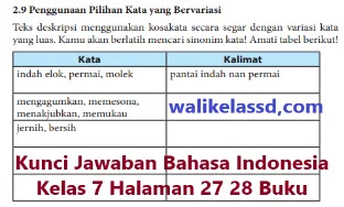 Kunci Jawaban Bahasa Indonesia Kelas 7 Halaman 27 28 Wali Kelas Sd