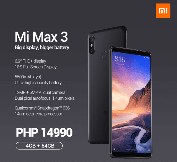 Xiaomi Mi Max 3 Specs and Price