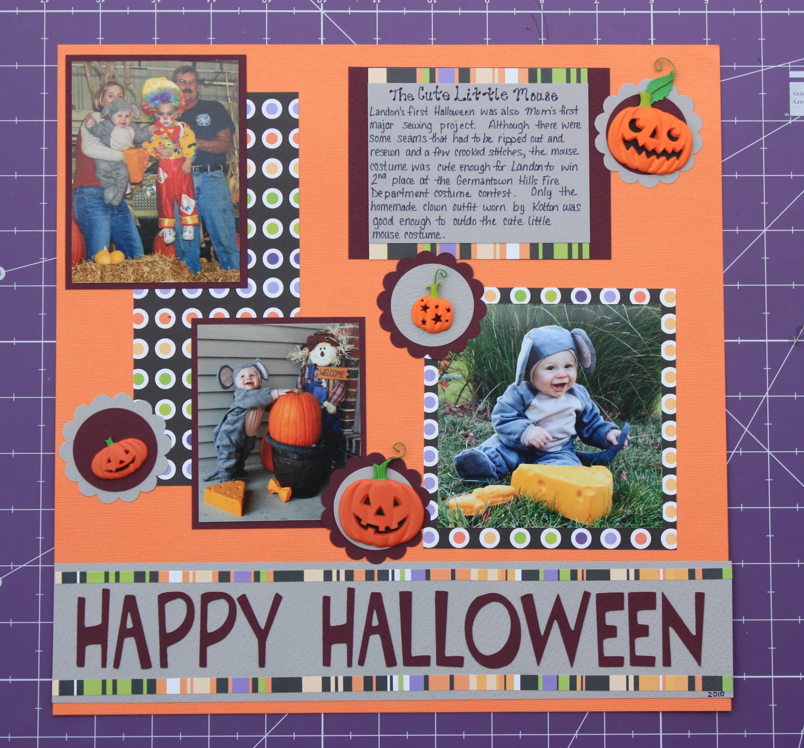 Sew Scrappy Day Simple Halloween Scrapbook Layout Landon's First Halloween