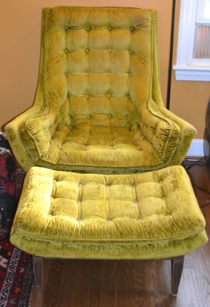 Listed District: $100 - Crush Velvet Chair & Ottoman