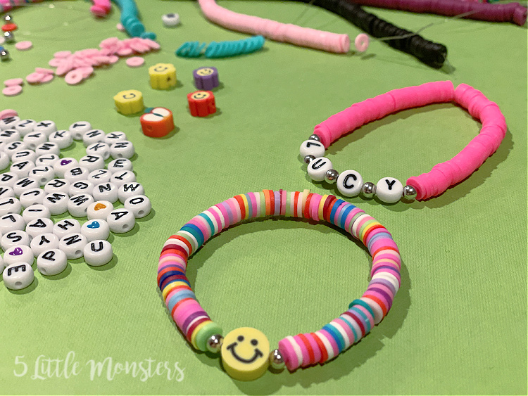 5 Little Monsters: Clay Disc Bead Bracelets